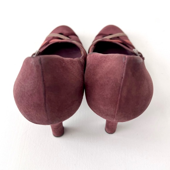 PRADA | Purple Suede Leather Pumps with Strappy Cross Over Buckle Detail EU 37.5 - Picture 13 of 13